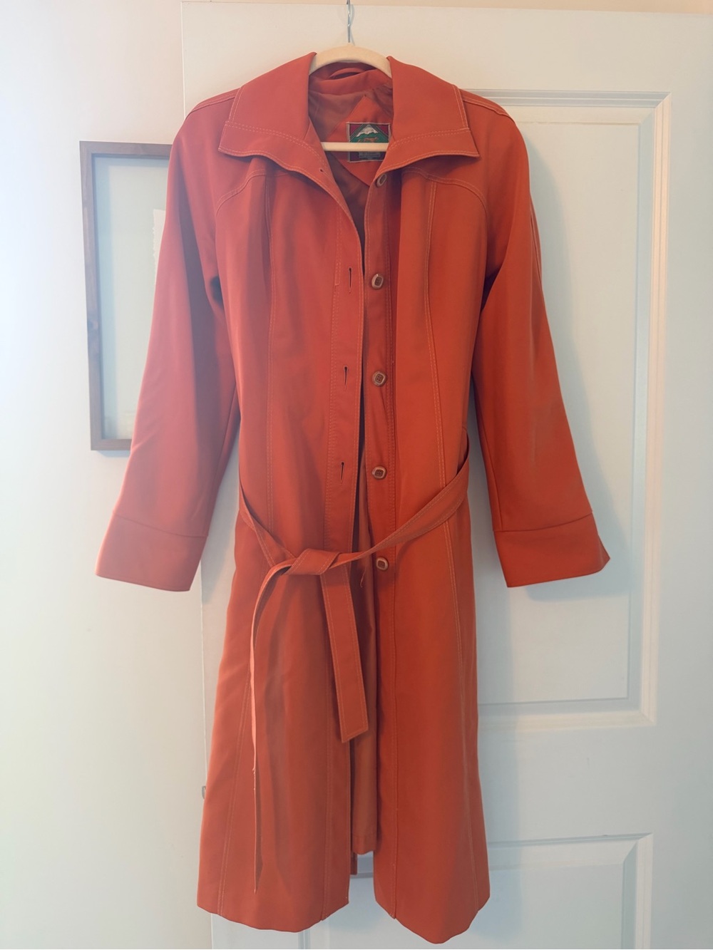 Vintage rust orange Foxland trench coat